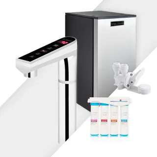 【藍海淨水】BO-7008冷熱觸控式廚下型飲水機（星際銀）+BO-8112 Pro 雙倍抑菌專業級淨水系統