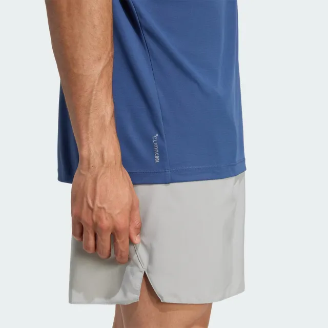 【adidas 愛迪達】Run Ess Tee 男 T恤 運動上衣 休閒短袖 藍 亞版(KB5959)