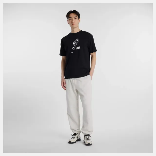 【NEW BALANCE】NB 短袖上衣 男 訓練 慢跑 美規 黑 MT61V7X5BK