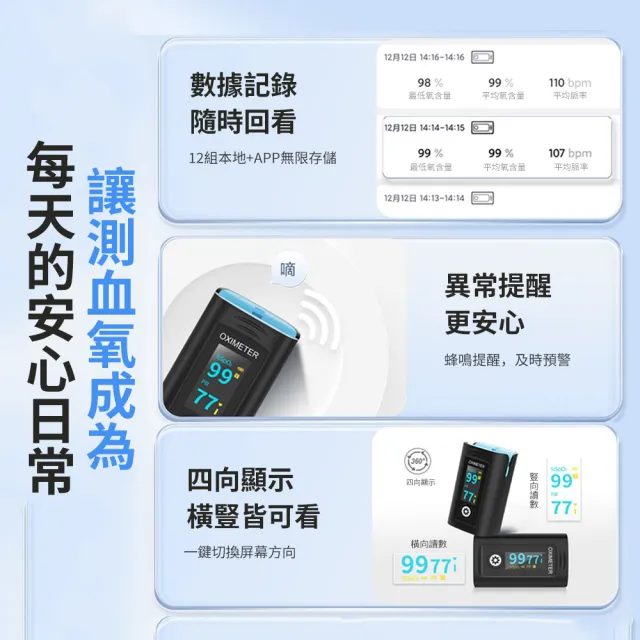 【Nil】手指夾式指尖血氧儀 血氧飽和度偵測儀 居家心率脈搏檢測儀 運動測量監測儀(非醫療器材)