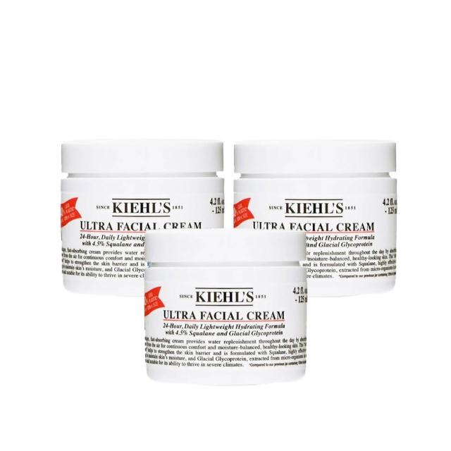 【Kiehl’s 契爾氏】冰河醣蛋白保濕霜 125ml 3入組 (限量囤貨組/國際航空版)