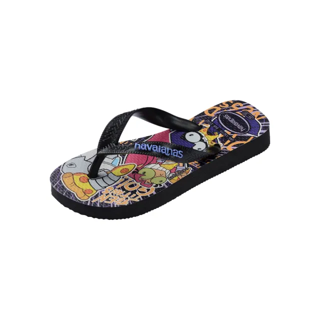 【havaianas 哈瓦仕】拖鞋 童鞋 兒童 夾腳拖 少年悍將 羅賓 酷姬 人皮獸 Kids Top Warner 黑 4150291-0090K