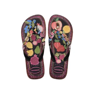【havaianas 哈瓦仕】拖鞋 女鞋 夾腳拖 地中海 植物 Top Tropicalia Vibes II 酒紅紫 4150170-0090W