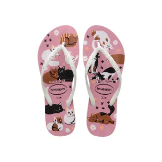 【havaianas 哈瓦仕】拖鞋 女鞋 夾腳拖 狗狗 Slim Pets 粉白 4132567-1105W (哈瓦士)