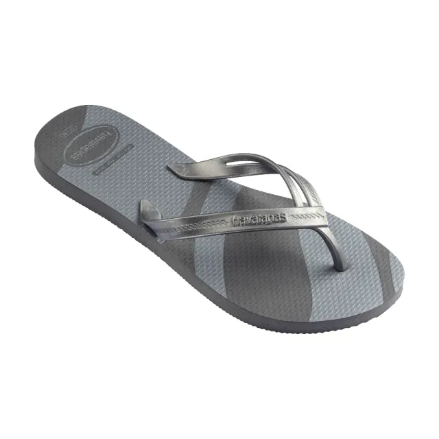 【havaianas 哈瓦仕】拖鞋 女鞋 夾腳拖 漸層 Elegance Print 質感灰 4148804-0074W (哈瓦士)