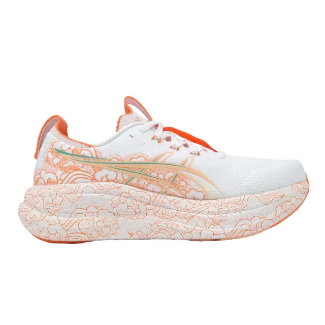 【asics 亞瑟士】慢跑鞋 GEL-Nimbus 28 Tokyo 男鞋 白 橘 東京馬拉松 1013A207100