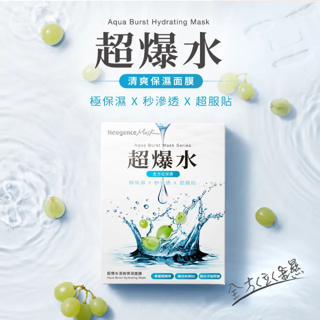【Neogence 霓淨思】超爆水清爽保濕面膜5片/盒-2入