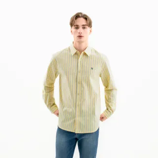 【Arnold Palmer 雨傘】男裝-條紋牛津布長袖襯衫(黃色)