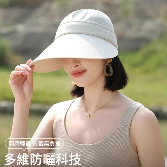 【MUAN】大帽簷全臉遮陽防曬帽 戶外透氣遮臉帽 登山帽 運動騎行帽 抗UV太陽帽 顯瘦鴨舌帽 空頂帽