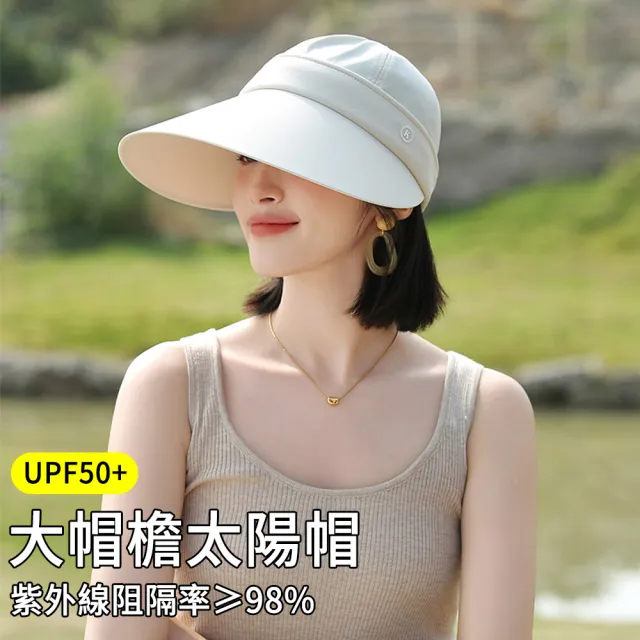 【MUAN】大帽簷全臉遮陽防曬帽 戶外透氣遮臉帽 登山帽 運動騎行帽 抗UV太陽帽 顯瘦鴨舌帽 空頂帽