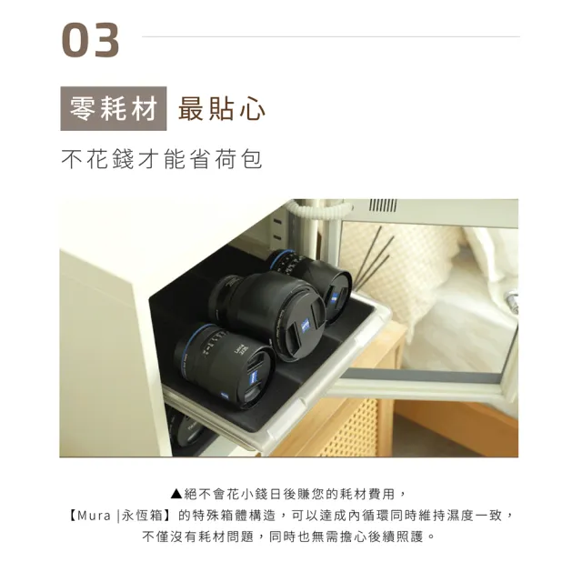 【MURA】40公升全功能電子防潮箱 MU-40TDW(永恆箱/除濕/殺菌/省電/淺楓木紋/胡桃木紋)