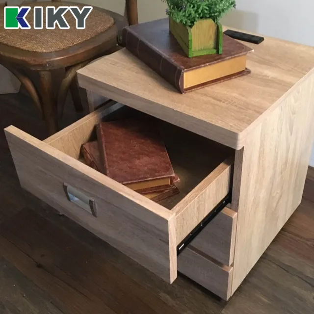 【KIKY】凱堡插座床邊二抽屜櫃 開學季必備-外宿租屋推薦款