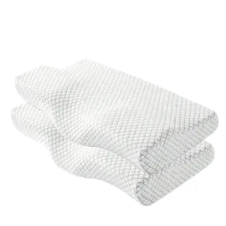 【Beroso 倍麗森】買一送一3D空氣棉防鼾護頸舒壓蝶型記憶枕(SGS檢驗合格 12cm 蝶型枕)