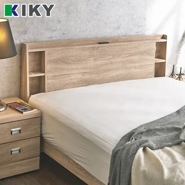 【KIKY】紫薇可充電二件床組 雙人5尺 床頭片+高腳六分床底