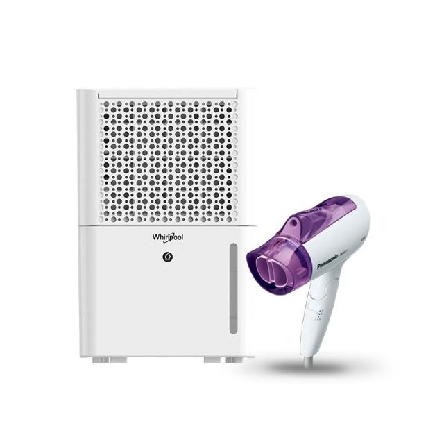【Whirlpool 惠而浦】6L第六感智能除濕機 WDEE06TW+Panasonic 負離子吹風機(紫)