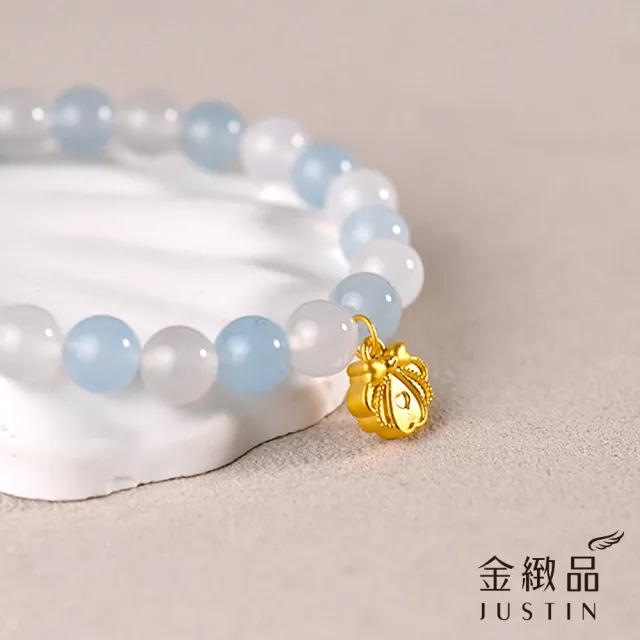 【金緻品】黃金串珠手鍊 夢幻礁岩 0.26錢 貝殼 海洋 浪漫 夏天 馬來石 水藍色 天然石 水晶 純金手鍊