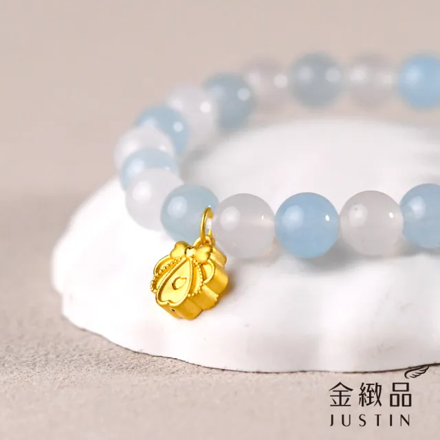 【金緻品】黃金串珠手鍊 夢幻礁岩 0.26錢 貝殼 海洋 浪漫 夏天 馬來石 水藍色 天然石 水晶 純金手鍊