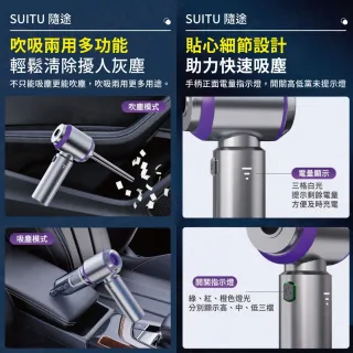 【SUiTU】無刷電機 ST-6653Plus 車用吸塵器(家車吹吸兩用 無線手持款 贈5濾芯+收納包)