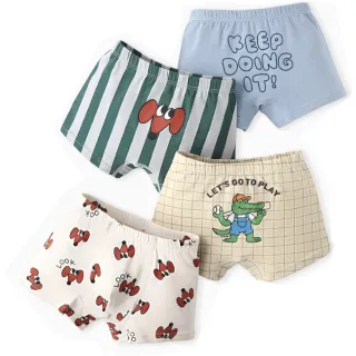 【chiao!Babe 俏寶貝】4件組 棉質小狗男童內褲(110/120/130/學生兒童/4種花色)
