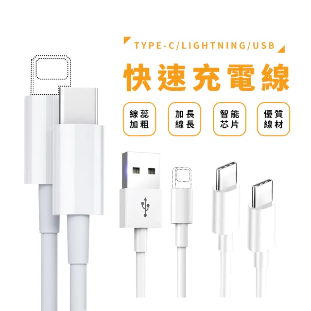 【RDi】多款快充線 3入組 蘋果快充線 雙type-c充電線 PD快充 60W快充 傳輸線 1米