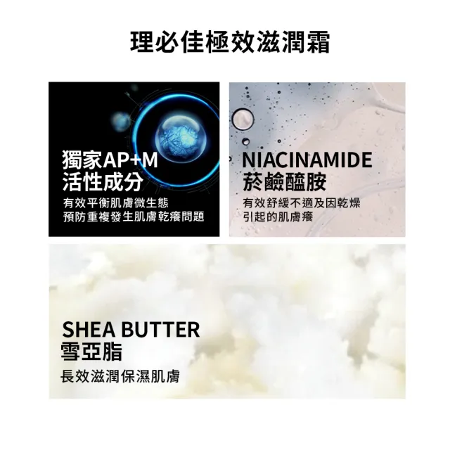 【理膚寶水】理必佳極效滋潤霜400ml 年度限定組D(異膚保濕/全身皆適用/成人兒童嬰幼兒均適用/乳霜/身體乳)