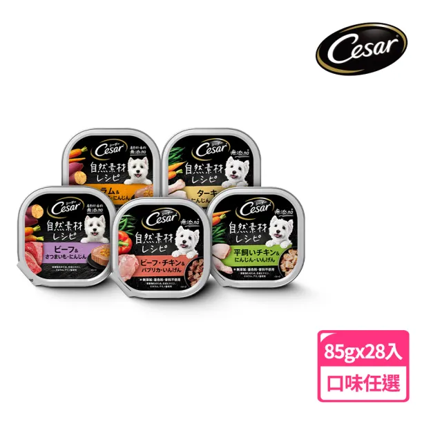 【Cesar 西莎】週期購 Cesar 西莎 自然素材餐盒 85g*28入 寵物/狗罐頭/狗食