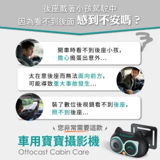 【ottocast】Cabin Care 車用寶寶攝影機 有線轉無線CarPlay 車載接收器 隨插即用 後座攝影機 寵物嬰兒監視