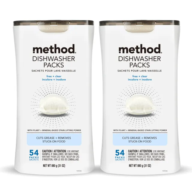 【method 美則】潔淨三效聰明洗碗球54顆x2(無香料 萊姆薄荷 洗碗機用 洗碗錠)