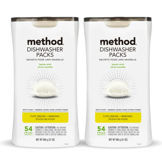 【method 美則】潔淨三效聰明洗碗球54顆x2(無香料 萊姆薄荷 洗碗機用 洗碗錠)