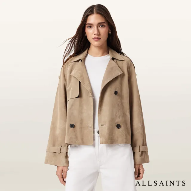 【ALLSAINTS】REED 寬鬆麂皮羊皮風衣皮衣 W006LE(舒適版型)
