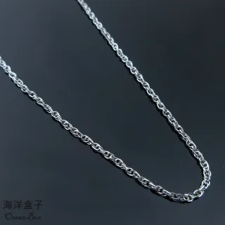 【海洋盒子】1.8mm寬。百搭款方雙扣白鋼項鍊.18-24吋