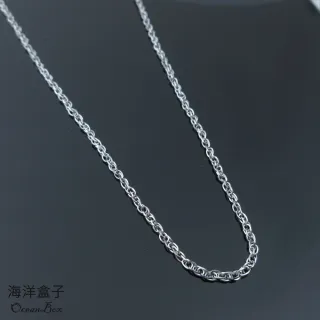 【海洋盒子】1.8mm寬。百搭款方雙扣白鋼項鍊.18-24吋