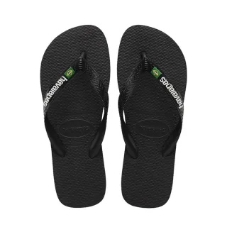 【havaianas 哈瓦仕】拖鞋 男鞋 女鞋 夾腳拖 巴西 國旗 Logo 黑 4110850-1069U