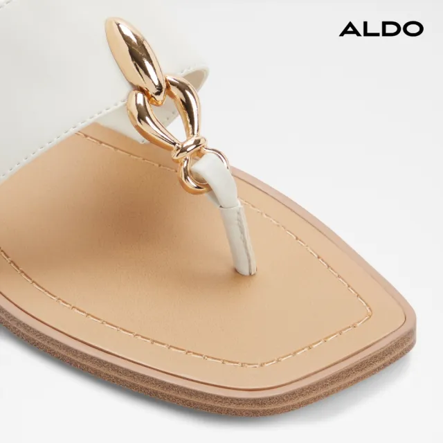 【ALDO】MADALINE-素雅寬帶夾腳平底涼拖鞋-女鞋(白色)