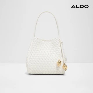 【ALDO】AVIMA-簡約編織水桶手提包/斜背包(白色)
