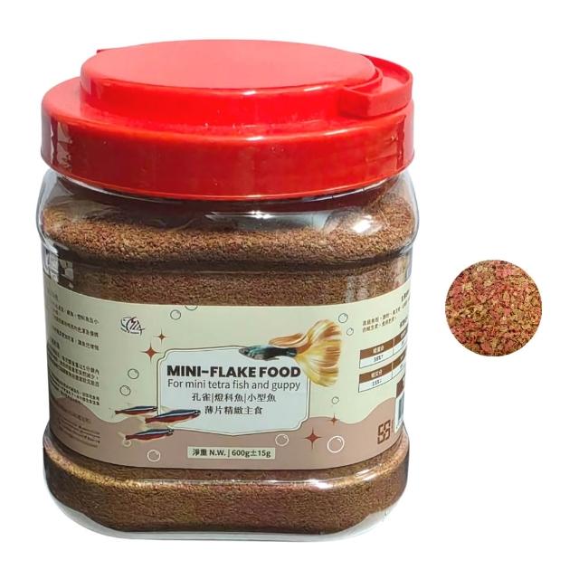 【海豐飼料】Alife 小型魚薄片飼料 600g罐 特殊薄片且不污染水質/含鮮蝦粉及礦物質(小型魚孔雀魚燈科短鯛)
