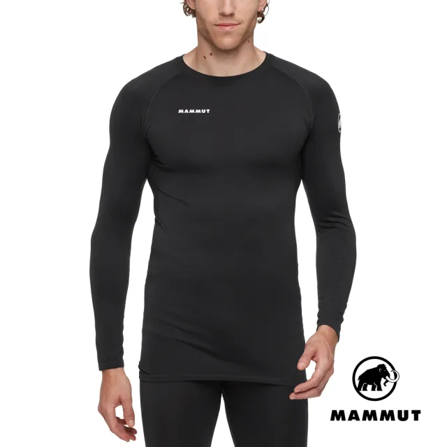 【Mammut 長毛象】All-Mountain Seamless BL Longsleeve Mid 保暖長袖排汗衣 男款 黑色 #1016-02190