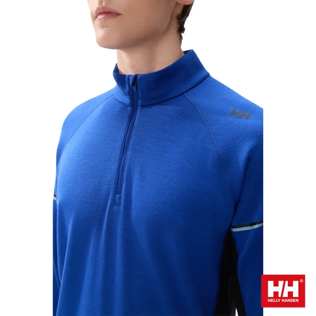 【Helly Hansen】男  美麗諾 羊毛 拉鍊 半開襟 套頭上衣 黑 藍
