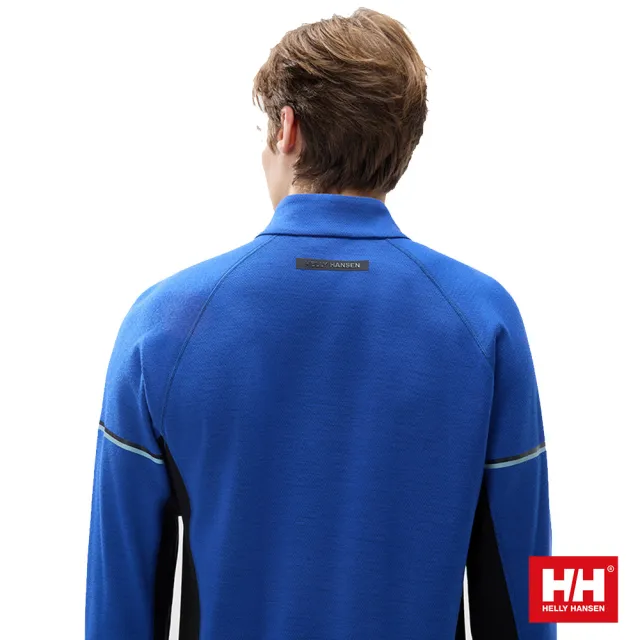 【Helly Hansen】男  美麗諾 羊毛 拉鍊 半開襟 套頭上衣 黑 藍