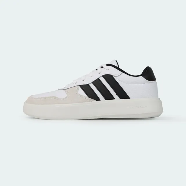 【adidas 愛迪達】LITECOURT 休閒鞋 運動鞋 男鞋 黑 白(JS3875)
