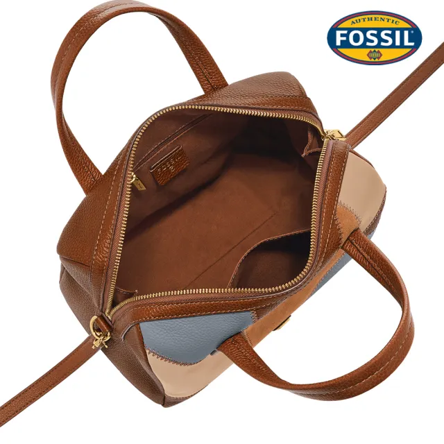 【FOSSIL】Lainey 真皮波士頓包-異色拼接 ZB11205186
