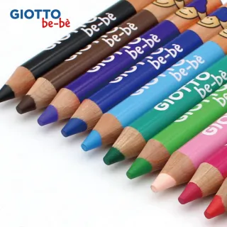 【GIOTTO】可洗式寶寶木質蠟筆-10色(B款)｜筆筒裝 兒童蠟筆 蠟筆 無毒蠟筆 寶寶蠟筆 不髒手 水洗蠟筆