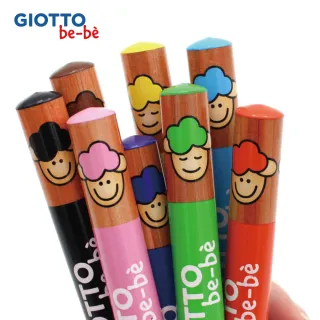 【GIOTTO】可洗式寶寶木質蠟筆-10色(B款)｜筆筒裝 兒童蠟筆 蠟筆 無毒蠟筆 寶寶蠟筆 不髒手 水洗蠟筆