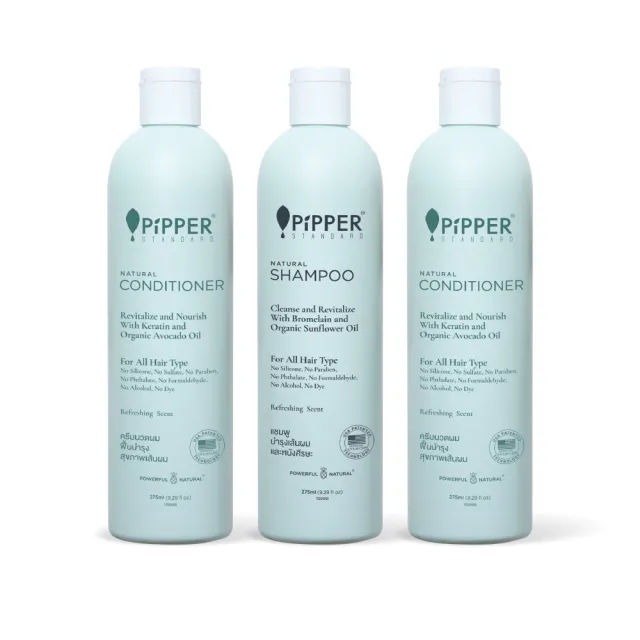 【PiPPER STANDARD】任選3入組 沛柏天然純淨輕柔洗髮精/潤髮乳 275mlx3(兒童洗髮精/敏弱肌適用)