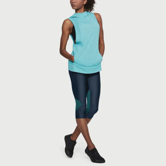 【UNDER ARMOUR】緊身短褲 女 運動褲 瑜珈 HG ARMOUR FLY FAST 深藍 1320320-409