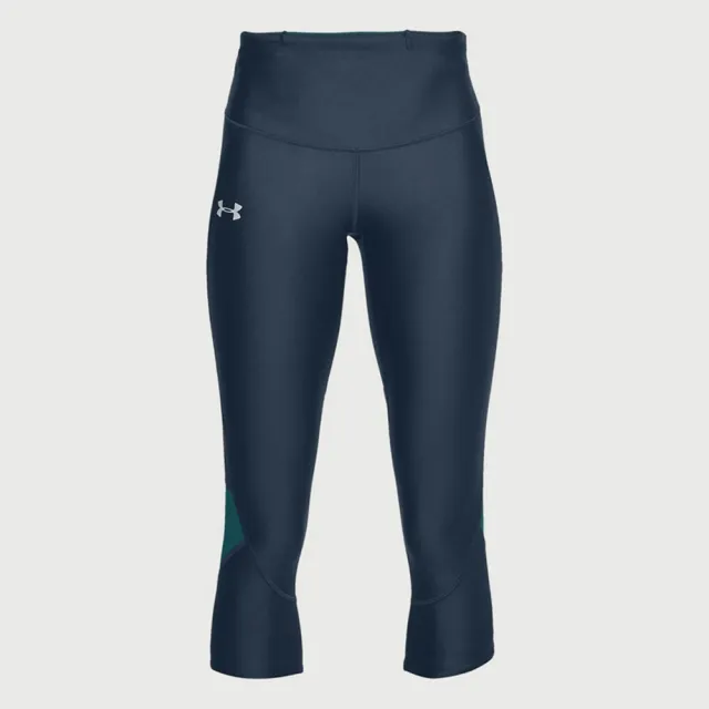 【UNDER ARMOUR】緊身短褲 女 運動褲 瑜珈 HG ARMOUR FLY FAST 深藍 1320320-409