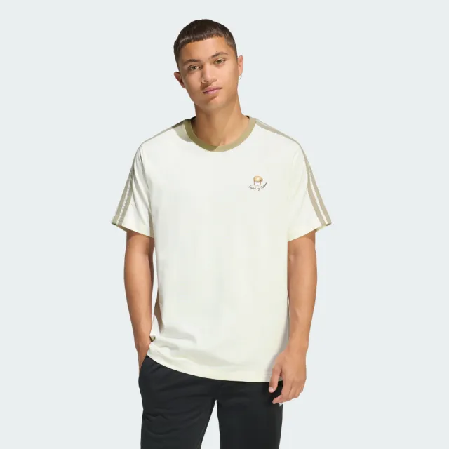 【adidas 愛迪達】短袖上衣 男 亞規 M COFFEE CUP T 白 JZ5072