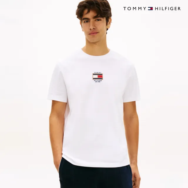 【TOMMY HILFIGER】官方旗艦館旗幟標誌刺繡 T 恤_裸色
