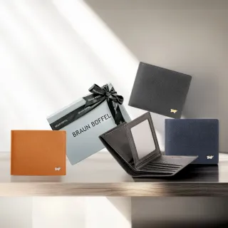 【BRAUN BUFFEL 德國小金牛】期間限定 真皮多卡照片零錢袋男夾短夾皮夾(多款任選)