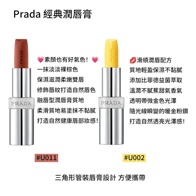 【PRADA 普拉達】經典潤唇膏 3.8g(多款任選)
